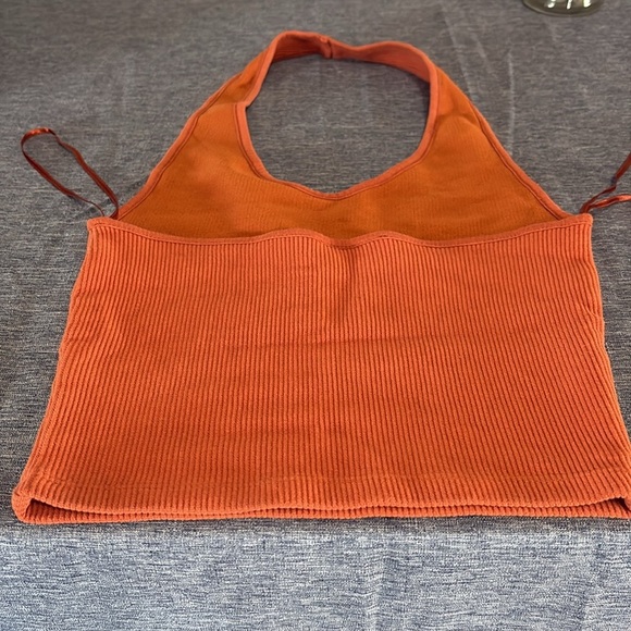 Topshop Women’s Size 4 Burnt Orange Halter Top - Picture 2 of 6